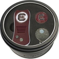 Tin Gift Set with Switchfix Divot Tool- Cap Clip and Golf Ball Marker South Carolina Gamecocks