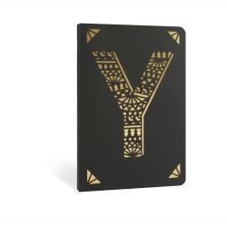 Portico Designs Letter Y Black Foil A6 Notebook