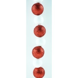 Red and White Glittered Garland Oxbay By Seasons Designs