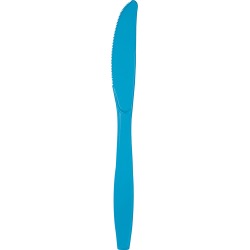 Turquoise Blue Plastic Knives - 50 Count