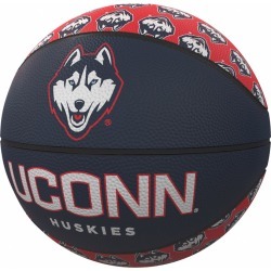 UConn Repeating Logo Mini-Size Rubber Basketball