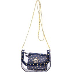 Clear Stadium Shoulder Bag Navy Blue & Yellow Gold Chrissy Small by SCORE! The Official Game Day Bag