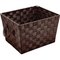 Simplify Small Woven Storage Bin in Chocolate