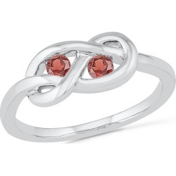 Sterling Silver Garnet Birthstone Knot Ring