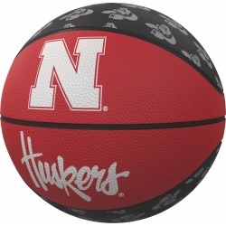 Nebraska Repeating Logo Mini-Size Rubber Basketball