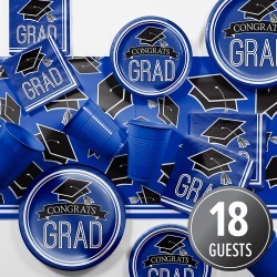 Graduation School Spirit Blue Party Supplies Kit