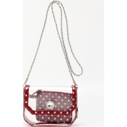Clear Stadium Shoulder Bag Maroon & Silver Chrissy Small by SCORE! The Official Game Day Bag