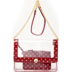 Clear Stadium Shoulder Bag Maroon & Gold Chrissy Medium by SCORE! The Official Game Day Bag