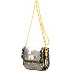 Clear Stadium Shoulder Bag Black & Yellow Gold Chrissy Small by SCORE! The Official Game Day Bag