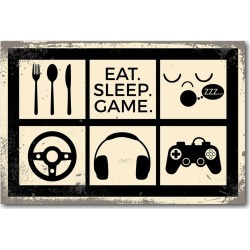 Eat Sleep Play Games  Canvas 12"X18"