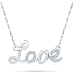 Diamond Accent Love Necklace in Sterling Silver