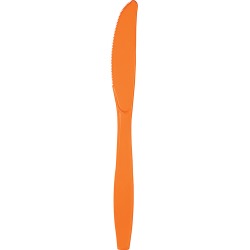 Sunkissed Orange Plastic Knives - 50 Count