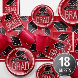 Graduation School Spirit Red Party Supplies Kit Graduation School Spirit Red Party Supplies Kit