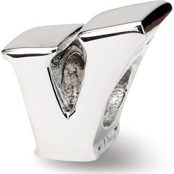 Sterling Silver Reflection Beads Letter V Bead