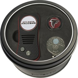 Tin Gift Set with Switchfix Divot Tool- Cap Clip and Golf Ball Marker Atlanta Falcons