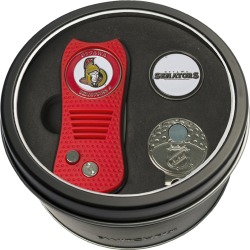 Tin Gift Set with Switchfix Divot Tool- Cap Clip and Golf Ball Marker Ottawa Senators