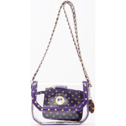 Clear Stadium Shoulder Bag Purple & Yellow Gold Chrissy Small by SCORE! The Official Game Day Bag