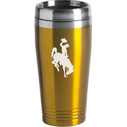 University of Wyoming - 16-ounce Travel Mug Tumbler - Gold