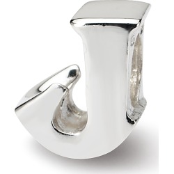 Sterling Silver Reflection Beads Letter J Bead