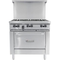 Garland G36-6C Natural Gas 6 Burner 36" Range with Convection Oven - 236,000 BTU