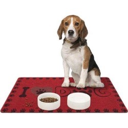 Glaustoncn Dog & Cat Food Mat Washable Dog Mat For Food & Water Non Slip Pet Food Bowl Mat in Brown, Size 2.0 H x 30.0 W x 18.0 D in | Wayfair