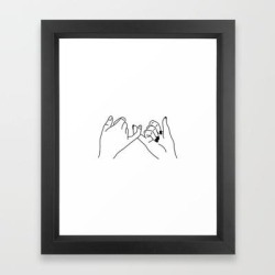 Hand Drawn Pinky Promise Framed Art Print by Standard Prints / Posters - Vector Black - X-Small-10x12