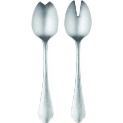 Stainless Steel Dolce Vita Pewter Salad Servers (Fork and Spoon)
