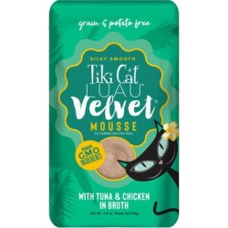 Tiki Cat Velvet Mousse Tuna & Chicken Wet Cat Food Pouch, 2.8 oz. found on Bargain Bro from petco.com for USD $1.51