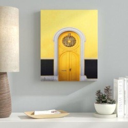 Ebern Designs ' Door' Photographic Print on Canvas Metal in Yellow, Size 40.0 H x 20.0 W x 2.0 D in | Wayfair 100101D04C1D47D09B11E8F8F1C18B10 found on Bargain Bro from Wayfair for USD $180.11