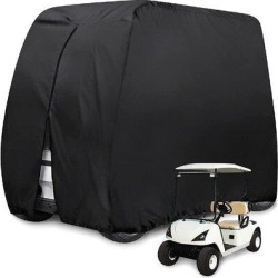 taffy_trading Heavy Duty Waterproof Golf Cart Cover 4 Passenger Covers For Yamaha, Club Car, EZ Go All Weather Fabric in Black/White | Wayfair found on Bargain Bro Philippines from Wayfair for $126.07