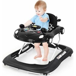 COSTWAY 2-in-1 Lauflernhilfe, Baby Walker hoehenverstellbar, Gehfrei klappbar, Laufhilfe,