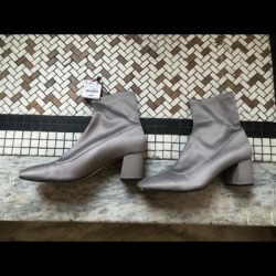 Zara Shoes | 'Zara' Ankle Bootie | Color: Gray | Size: 10 found on Bargain Bro from poshmark, inc. for USD $38.00