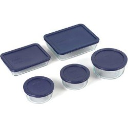 Pyrex Storage Plus 10 Piece Bakeware Set Glass in Blue | Wayfair 6021224