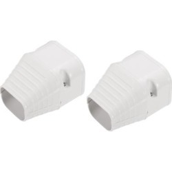 2Pcs PVC Decorative Line Cover 0.32ftLx3.15"W End Cap Protect Tubing - White