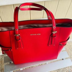 Michael Kors Bags | Micheal Kors Tote Bag | Color: Red | Size: Os found on Bargain Bro from poshmark, inc. for USD $133.00