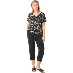 Plus Size Women's Tie-Front Capri by ellos in Black (Size 34/36) found on Bargain Bro Philippines from Ellos for $25.45