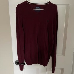 American Eagle Outfitters Sweaters | American Eagle Mens V Neck Sweater | Color: Red | Size: L found on MODAPINS