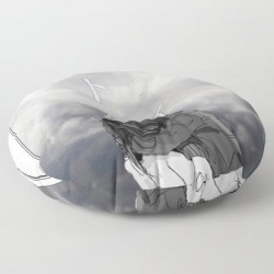 Born To Die - Sad Japanese Anime Aesthetic Floor Pillow by Poser_boy - ROUND - 30" x 30"