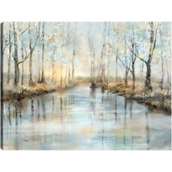 Red Barrel Studio® Calm Reflections II By Studio Arts Canvas Art Print Metal in Brown/Gray/Green, Size 30.0 H x 40.0 W x 1.5 D in | Wayfair