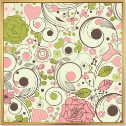 Winston Porter Retro Flowers In Pink & Green - Traditional Canvas Wall Art Canvas & Fabric in Brown/Green/Pink, Size 30.0 H x 30.0 W x 1.0 D in found on Bargain Bro from Wayfair for USD $82.83