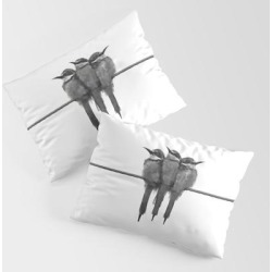 Birds King Size Pillow Sham by Nadja - STANDARD SET OF 2 - Cotton