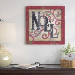 The Holiday Aisle® Noel II by Kim Lewis -Textual Art on Canvas & Fabric in White, Size 36.0 H x 36.0 W x 2.0 D in | Wayfair HLDY5354 33524052 found on Bargain Bro from Wayfair for USD $73.71