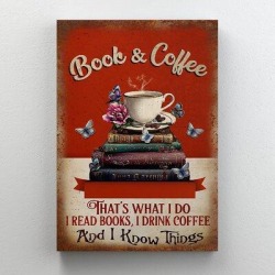 Trinx Books, Tea & Butterflies - That's What I Do, I Read Books in Brown/Green/Red, Size 14.0 H x 11.0 W x 2.0 D in | Wayfair