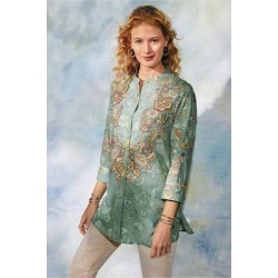 Women's Simple Pleasures Tunic Top by Soft Surroundings, in Sage size XS (2-4)