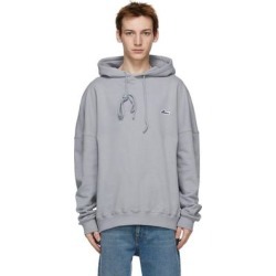Grey Embroidered Logo Hoodie - Gray - we11done Sweats