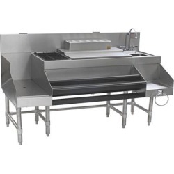 Eagle Group CCS-60-2 Spec-Bar 60" Stainless Steel Combination Cocktail Station with 12" Recessed Workboard