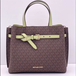 Michael Kors Bags | Michael Kors Emilia Large Satchel Crossbody | Color: Brown/Green | Size: Large found on Bargain Bro Philippines from poshmark, inc. for $158.00