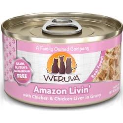 Weruva Classics Amazon Livin' with Chicken & Chicken Liver in Gravy Wet Cat Food, 3 oz.