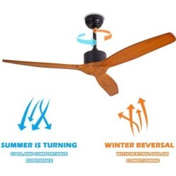 52 in. Matte Black Indoor Outdoor Ceiling Fan Reverse Function with Remote Control Down Pole Mount