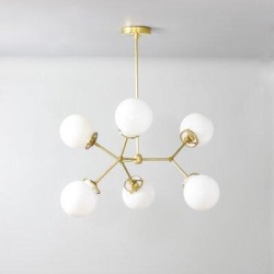 Corrigan Studio® Sputnik Chandelier | Mid Century Modern | Light Fixture | Starburst Globe Chandelier | Dining Room | Ceiling Pendant | Industrial Lighting Metal